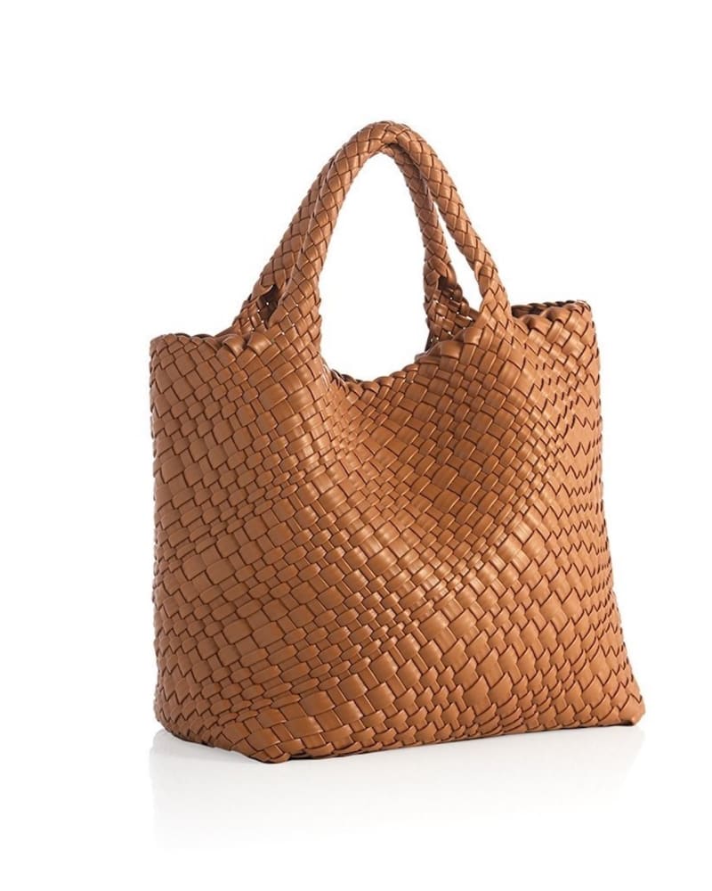 Front of a size None Blythe Mini Woven Tote in Tan by Shiraleah. | dia_product_style_image_id:257865